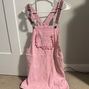 Chic Pink Women's Overall Dress